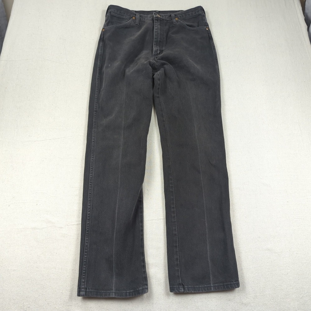 Vtg Wrangler Jeans Mens 34x34 Black Cowboy Cut 936 Western‎ Rancher Distressed